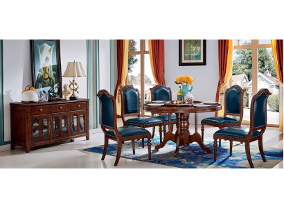 Compleet set eettafel 6 stoelen dressoir eetkamerset eetgroep houten tafel nieuw