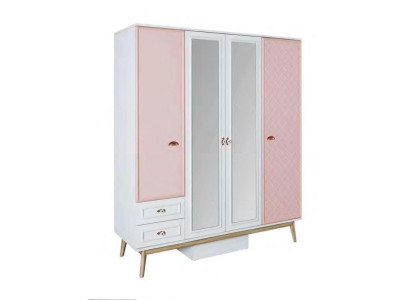 Kledingkast Moderne houten houten kast Tienerkamer Plank Kast Meisje Roze