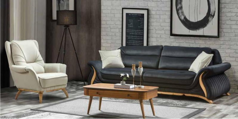 Bank Bank Bekleding 3+1 Zit Kunstleer Banken Fauteuils Zitcombinaties Ontwerp