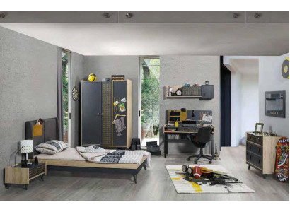 Jeugdkinderkamer nachtkastje kast modern slaapkamer ladekast tafel 5-delig.