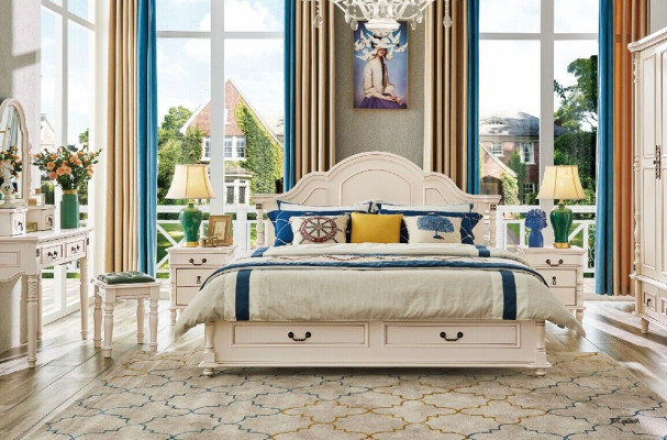 Tweepersoons hotelbedden slaapkamer 180x200 cm houten bed gestoffeerd design luxe nieuw