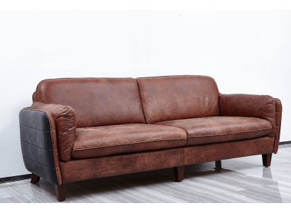 Luxe Vintage 3+2 zits echtleren meubel woonkamer bankstel suite Loft sets