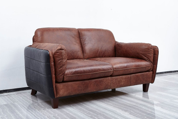Luxe Vintage 3+2 zits echtleren meubel woonkamer bankstel suite Loft sets