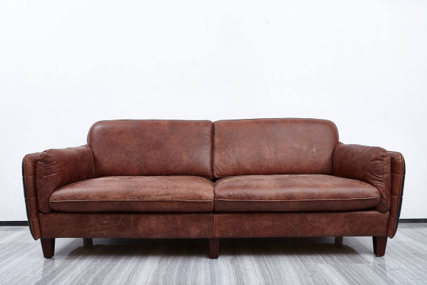 Luxe Vintage 3+2 zits echtleren meubel woonkamer bankstel suite Loft sets