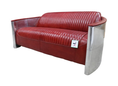 Leren sofa bank bekleding bank aluminium driezits vintage luxe meubels banken nieuw