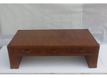 Salontafel Woonkamertafel Koffer Bijzettafel in Vintage Tafel 147x85cm Leer