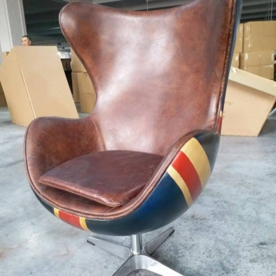 Stoel Loungestoel Vintage Draaistoel Chef Stoel Lounge Club Leder Jack