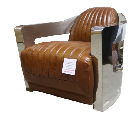 Fauteuil echt leer Design Vintage Design Fauteuil aviator meubels Leer