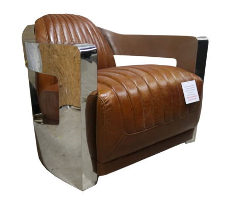 Fauteuil echt leer Design Vintage Design Fauteuil aviator meubels Leer