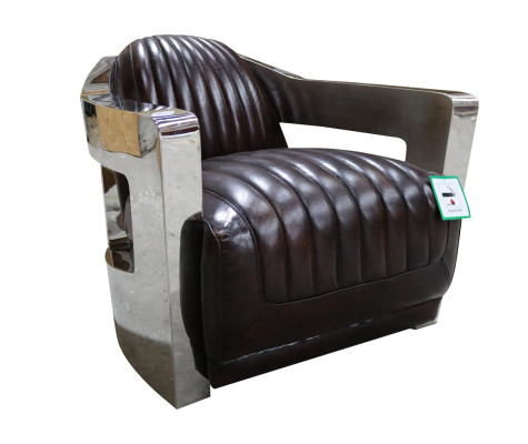 Lederen fauteuil Aviator clubfauteuil Art Deco loungestoel aviator