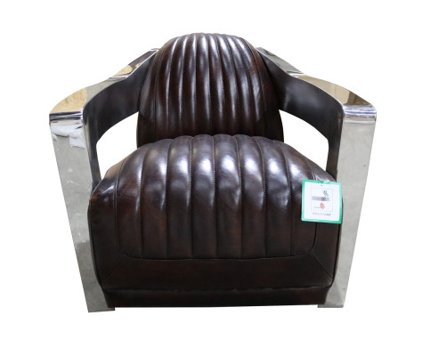 Lederen fauteuil Aviator clubfauteuil Art Deco loungestoel aviator