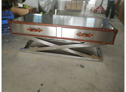 Vintage salontafel woonkamertafel tafels aluminium tafel koffietafel vliegtuig