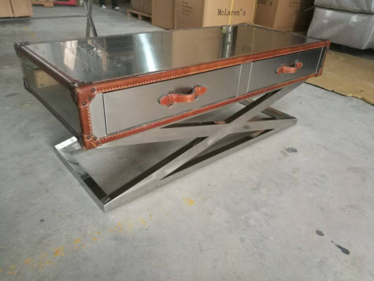 Vintage salontafel woonkamertafel tafels aluminium tafel koffietafel vliegtuig