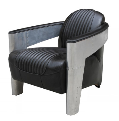Echt lederen Vintage design fauteuil Aviator fauteuil TV-piloot.