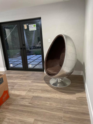 Ontwerp Retro Lounge Stoel Zitter Ei Bal Zilver Draaibaar Aviator Space