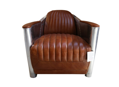Ledersofa Sofa Bank Bekleding Eenzitterbanken Banken Vliegtuig Aviator Aluminium