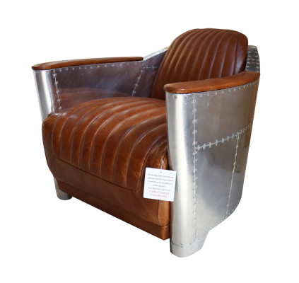 Ledersofa Sofa Bank Bekleding Eenzitterbanken Banken Vliegtuig Aviator Aluminium