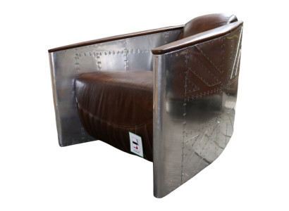 Fauteuil Clubfauteuil Aviator Leer Leren Vintage Fauteuil Meubels Vliegtuig Nieuw