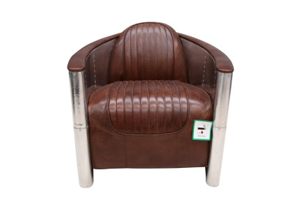 Leren fauteuil Aviator clubfauteuil Art Deco cocktailfauteuil televisiestoel.