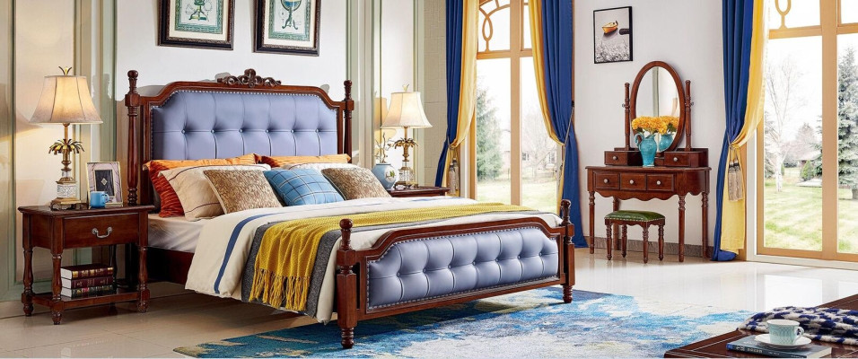 Ontwerp Slaapkamer Compleet Set Bed Nachtkastjes Kaptafel 5-delig