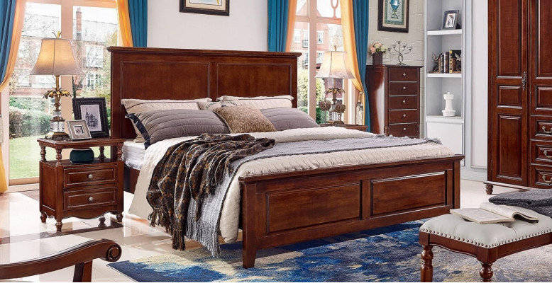 Bed kamer set design bedden 2x nachtkastjes 3-delig bedframe