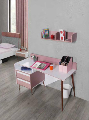 Compleet kinderkamer jeugdkamer set tafel bed kast commode 5-delig.