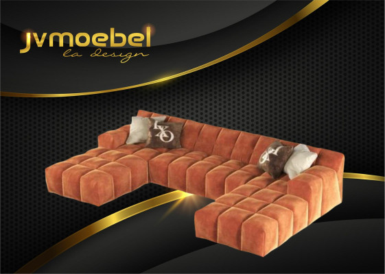 Ontwerp Chesterfield Velvet Moderne hoekbank U-vorm Woonlandschap Gestoffeerde bank Nieuw