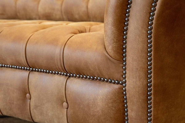 Bankstel 4-zits Chesterfield bekleding woonkamer design luxe hout nieuw