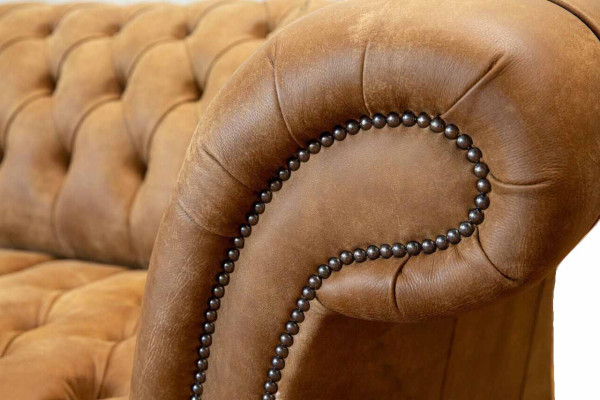 Bankstel 4-zits Chesterfield bekleding woonkamer design luxe hout nieuw