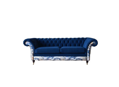 Chesterfield Royal Blue Velvet Bank Lounge Banken Banken