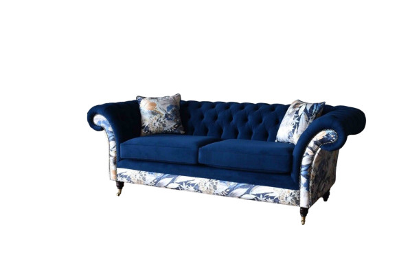 Chesterfield Royal Blue Velvet Bank Lounge Banken Banken