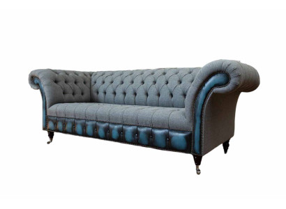Chesterfield Bank Bekleden Designer Bankstellen Bankstel Driezits Grijs