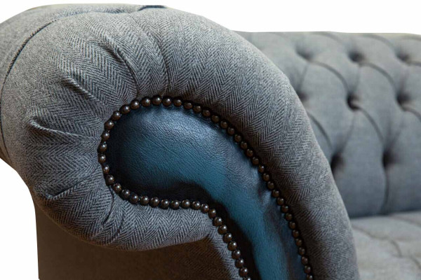 Chesterfield Bank Bekleden Designer Bankstellen Bankstel Driezits Grijs