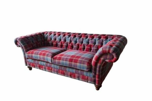 Chesterfield Moderne 3-zits Designer Bank Luxe Gestoffeerde Bank Stof Textiel Nieuw