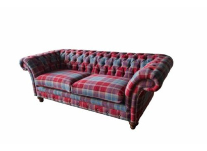 Chesterfield Moderne 3-zits Designer Bank Luxe Gestoffeerde Bank Stof Textiel Nieuw