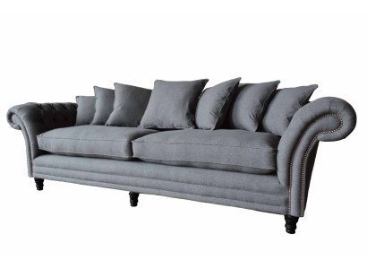 Chesterfield Bank Beklede Banken Klassieke Bank 4 Zits Banken Grijs