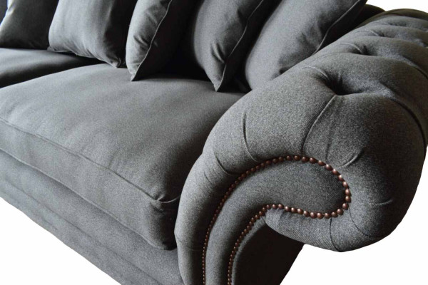 Chesterfield Bank Beklede Banken Klassieke Bank 4 Zits Banken Grijs