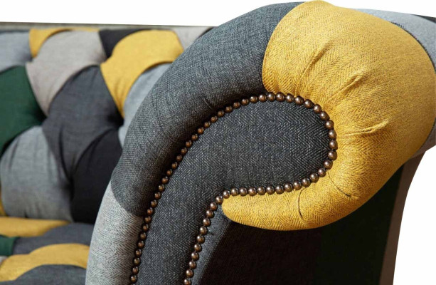 Klassiek ontwerp Chesterfield stoffen bankstel voor 3 personen zitbank banken bekleding