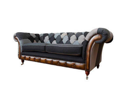 Ontwerp gestoffeerde bank 3-zits bank Luxe Klassiek textiel Chesterfield