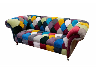 Chesterfield bank bekleding design veelkleurig zitplaats textiel bank woonkamer
