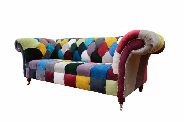 Chesterfield bank bekleding design veelkleurig zitplaats textiel bank woonkamer