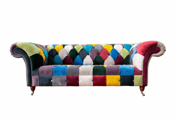 Chesterfield bank bekleding design veelkleurig zitplaats textiel bank woonkamer