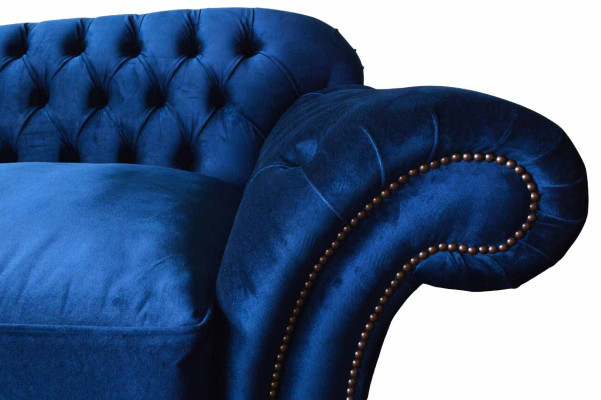 Driepersoonsbank 3-zitsbanken Blauwe Stoffen Woonkamer Luxe Zitplaatsen xxl groot