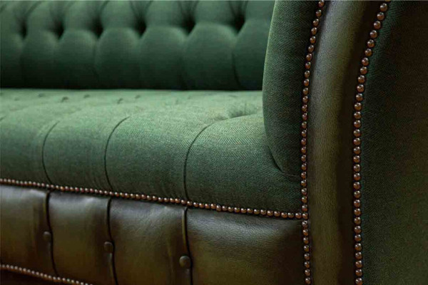 Chesterfield Bank 3-zits bank Bekleding Stof Leder Banken Textiel Nieuw