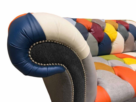 Chesterfield 3-zits stoffen designbank gestoffeerd textiel Moderne bank Nieuw