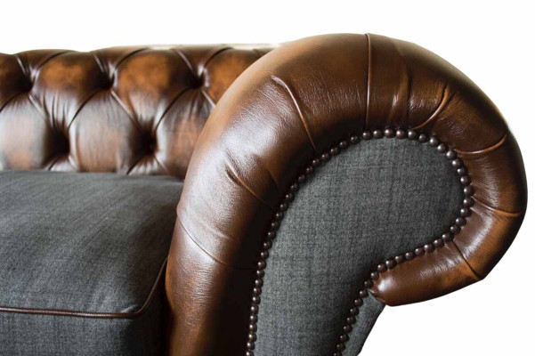 Chesterfield Design Luxe Gestoffeerde Bank Bank Zitkamer Leer Nieuw