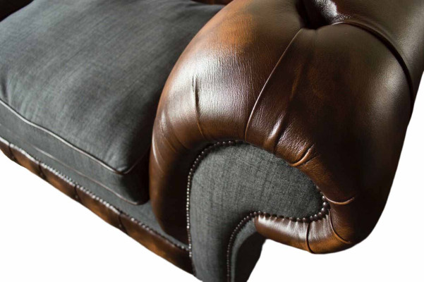 Chesterfield Design Luxe Gestoffeerde Bank Bank Zitkamer Leer Nieuw