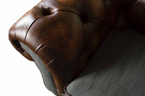 Chesterfield Design Luxe Gestoffeerde Bank Bank Zitkamer Leer Nieuw