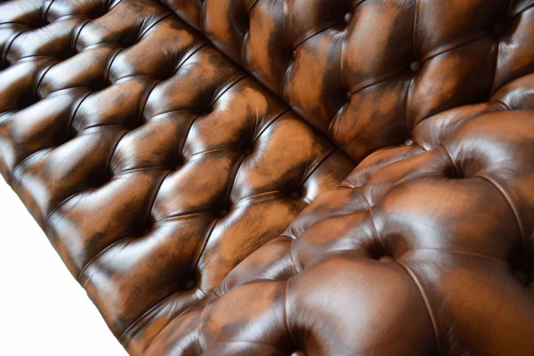 Chesterfield 3-zits leren bank bank gestoffeerde stoel bruine banken Nieuw