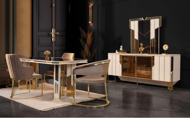 Complete eetkamerset Eethoek Eetkamer Eettafel Stoelen Wit Set 9-delig